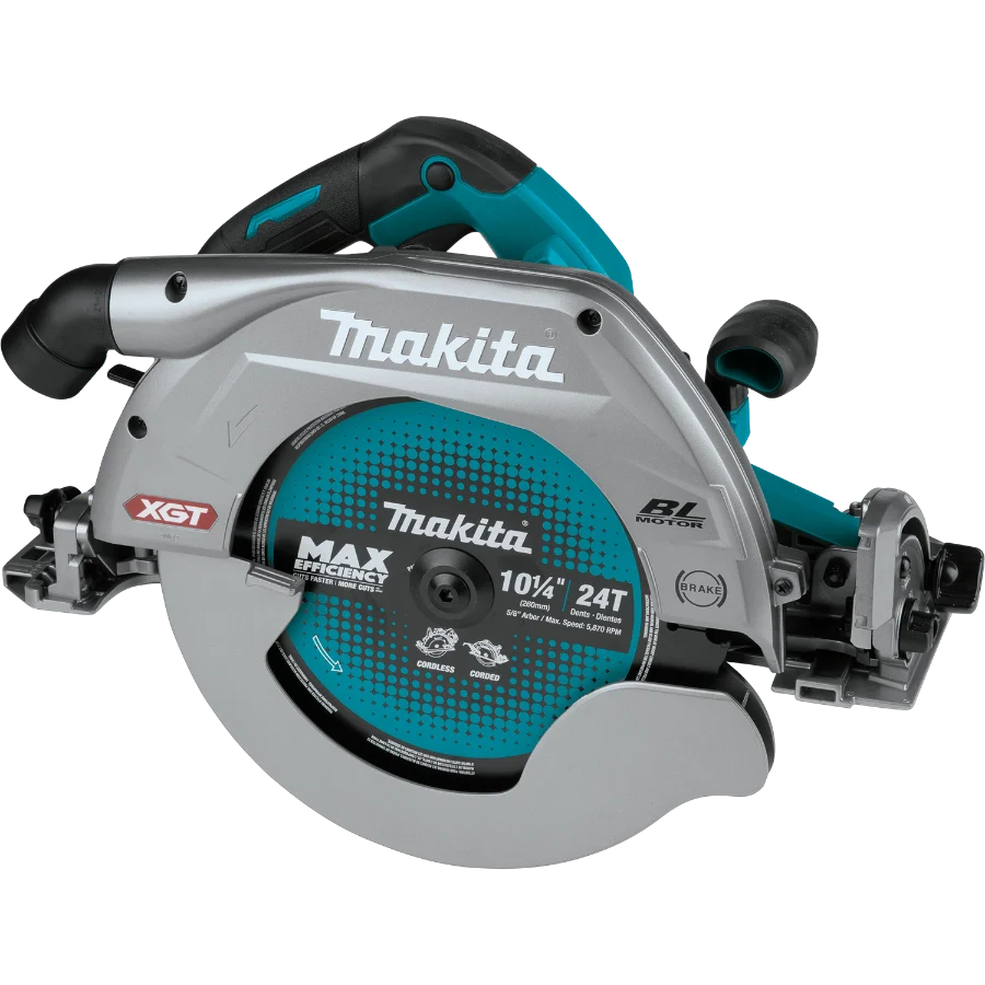 Makita GSH04Z 40V max XGT Brushless Cordless 10‑1/4" Circular Saw with Guide Rail Compatible Base, AWS Capable, Tool Only