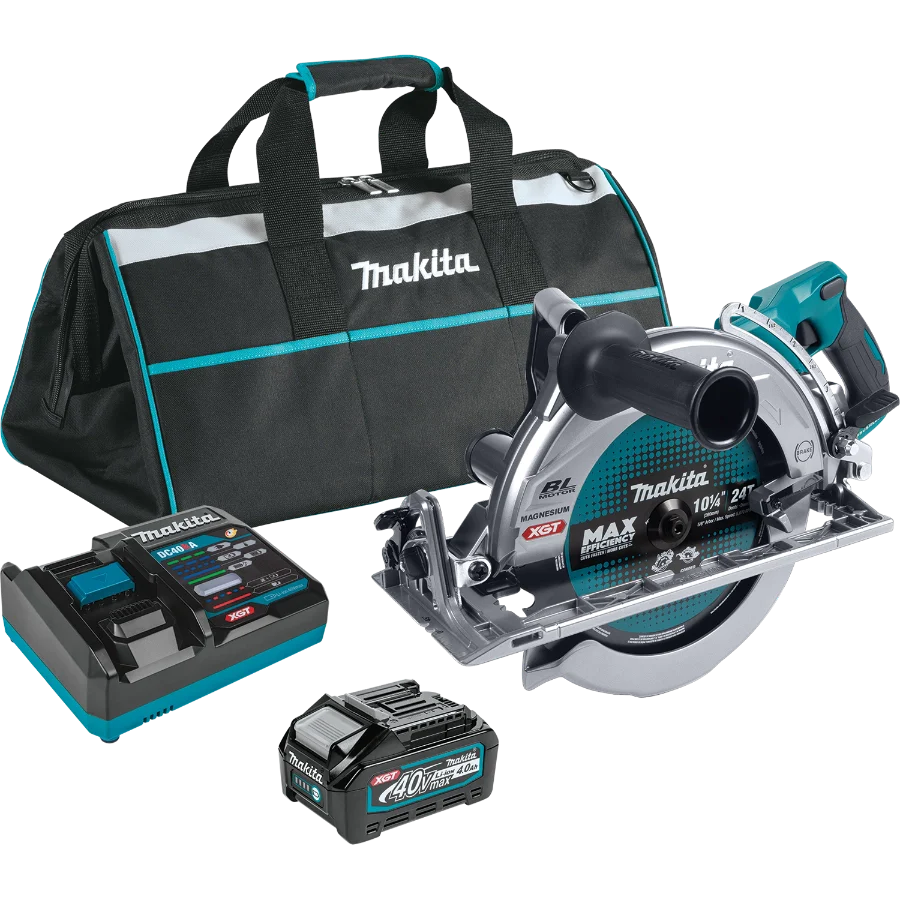 Makita GSR02M1 40V max XGT Brushless Cordless Rear Handle 10‑1/4" Circular Saw Kit, AWS Capable (4.0Ah)