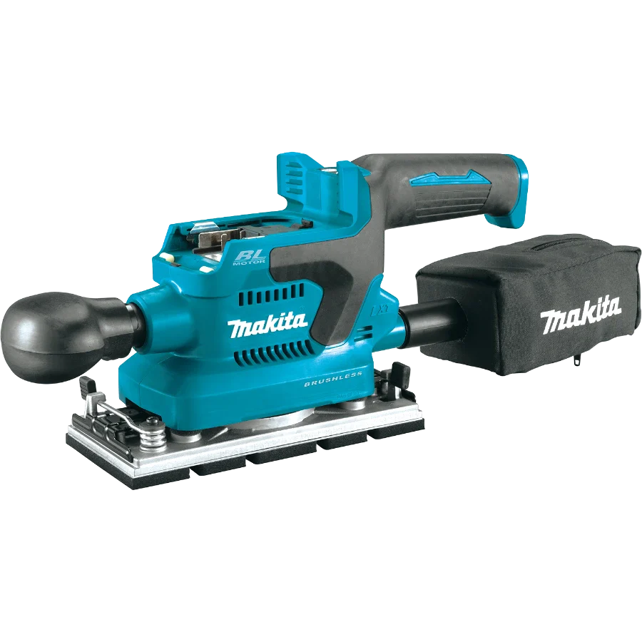 Makita XOB03Z 18V LXT Lithium-Ion Brushless Cordless 1/3 Sheet Finishing Sander, AWS Capable, Tool Only