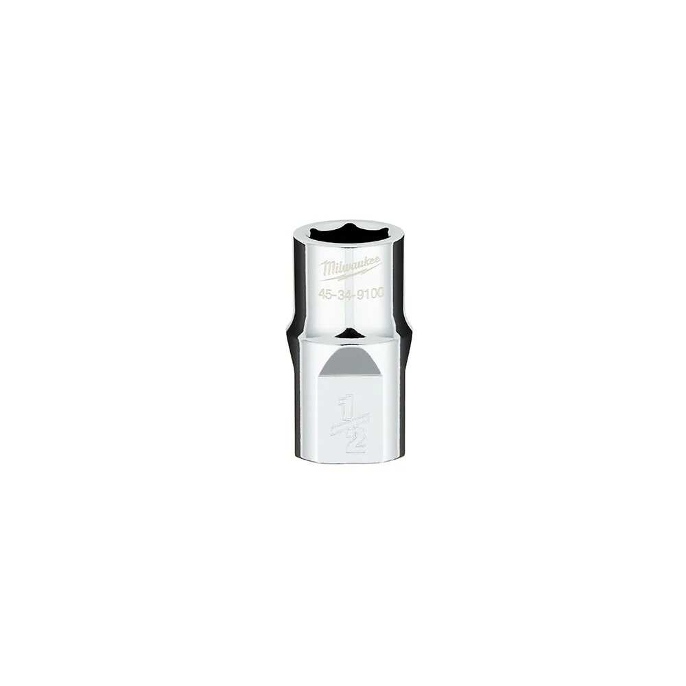Milwaukee45-34-9100 1/2" Drive 1/2" SAE 6-Point Socket with FOUR FLAT™ Sides