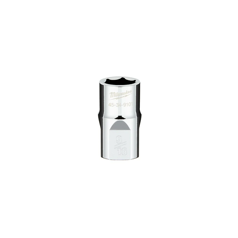 Milwaukee45-34-9101 1/2" Drive 9/16" SAE 6-Point Socket with FOUR FLAT™ Sides