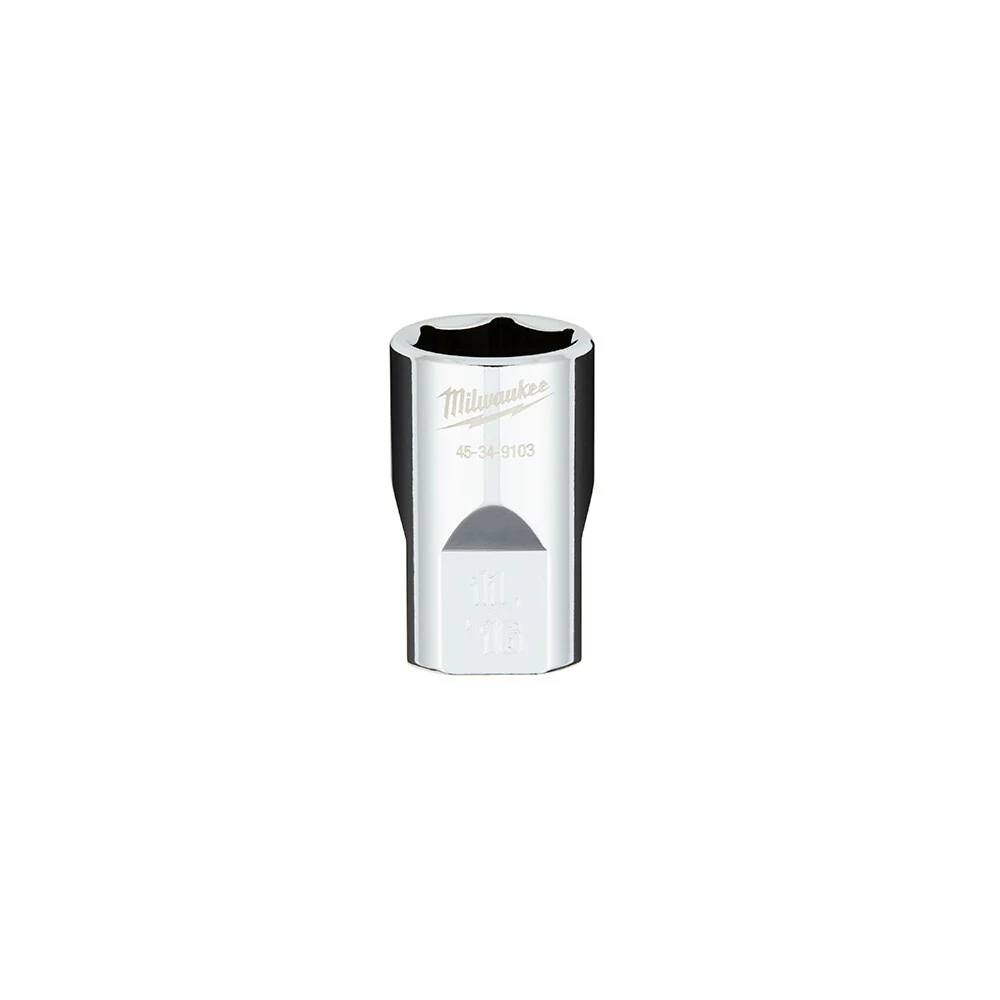 Milwaukee45-34-9103 1/2" Drive 11/16" SAE 6-Point Socket with FOUR FLAT™ Sides