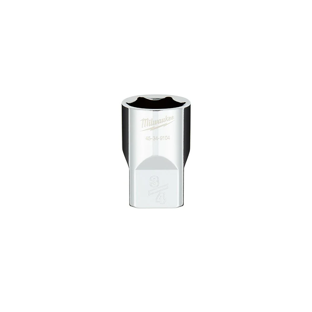Milwaukee45-34-9104 1/2" Drive 3/4" SAE 6-Point Socket with FOUR FLAT™ Sides