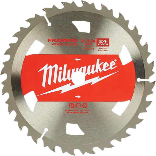 Milwaukee 48-41-0710 Circular Saw Framing Blades 7-1/4" 24T 1 Piece