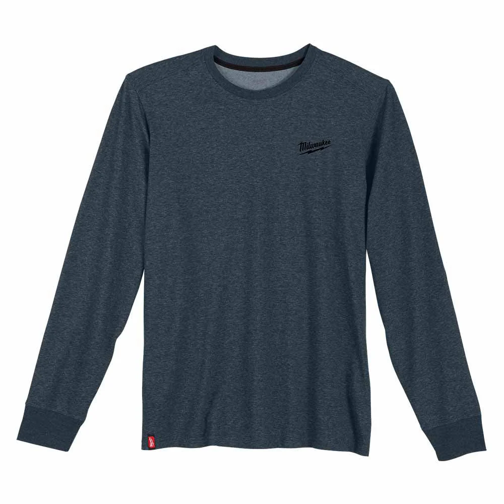 Milwaukee-604BL_01_788ec8b6-f25c-4b98-b7e9-776dc24b7a52.webp Milwaukee 604BL Hybrid Work Tee - Long Sleeve - Blue