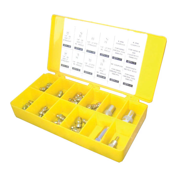 ProLube-43983_01.webp ProLube 43983 60 Piece Metric Grease Fitting Assortment with Couplers