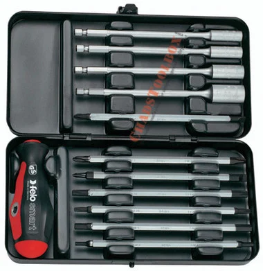 ^^FELO 52951 12 pc Smart Mechanic Inch Set - Slotted, Phillips, Hex, & Torx Blades & Sockets