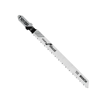 T101BR_1200x1200.webp BOSCH T101BR 5 pc. 4 In. 10 TPI Reverse Pitch Clean for Wood T-Shank Jig Saw Blades