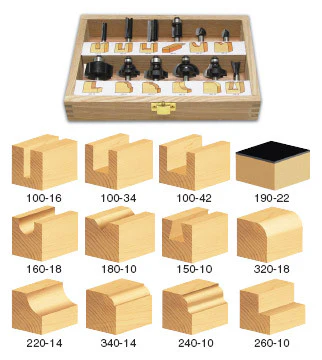 GENERAL PURPOSE 12pc ROUTER BIT SET
