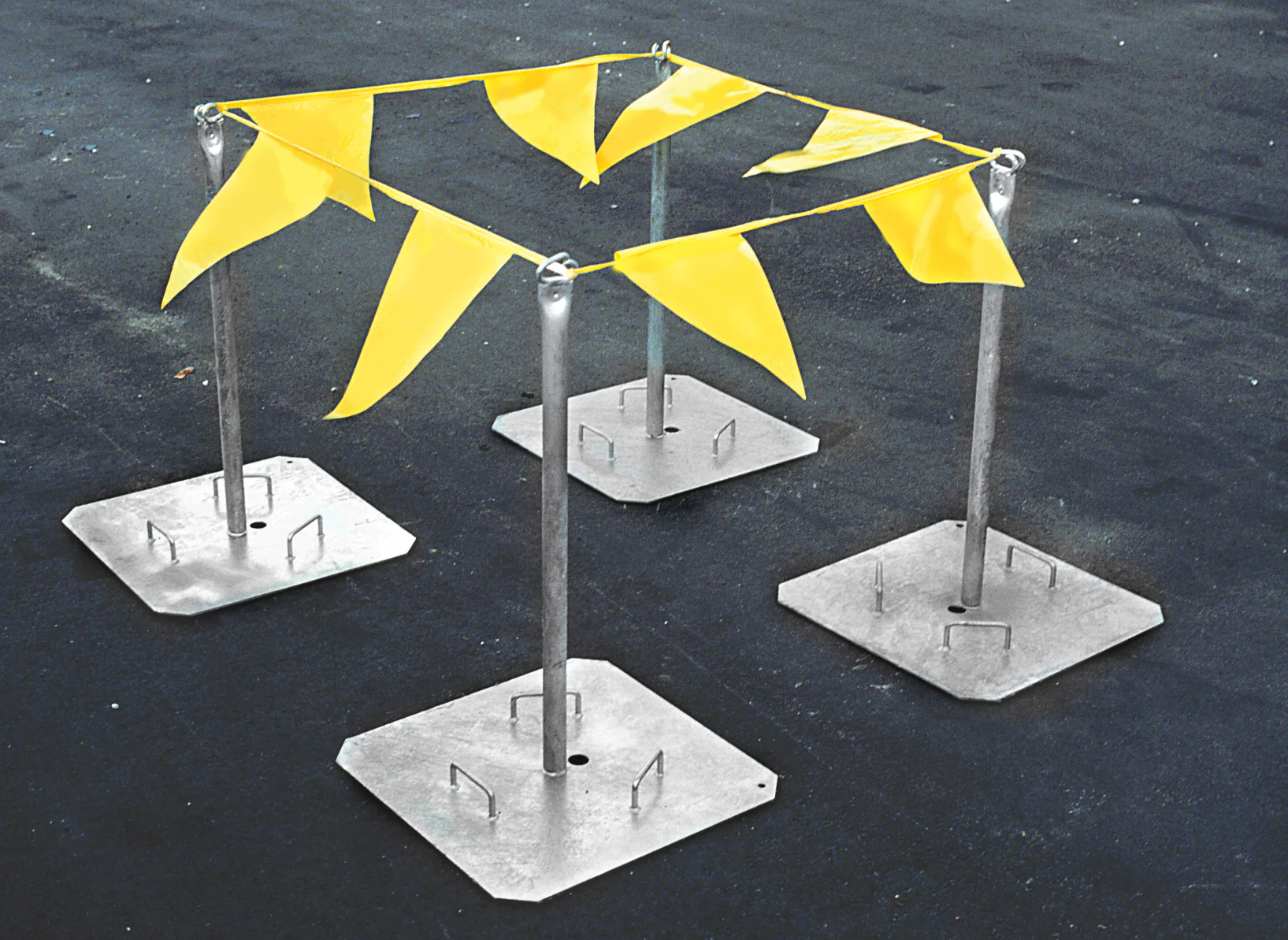 Tie Down 65001 Permanent Warning Line System w Galvanized Posts, Base