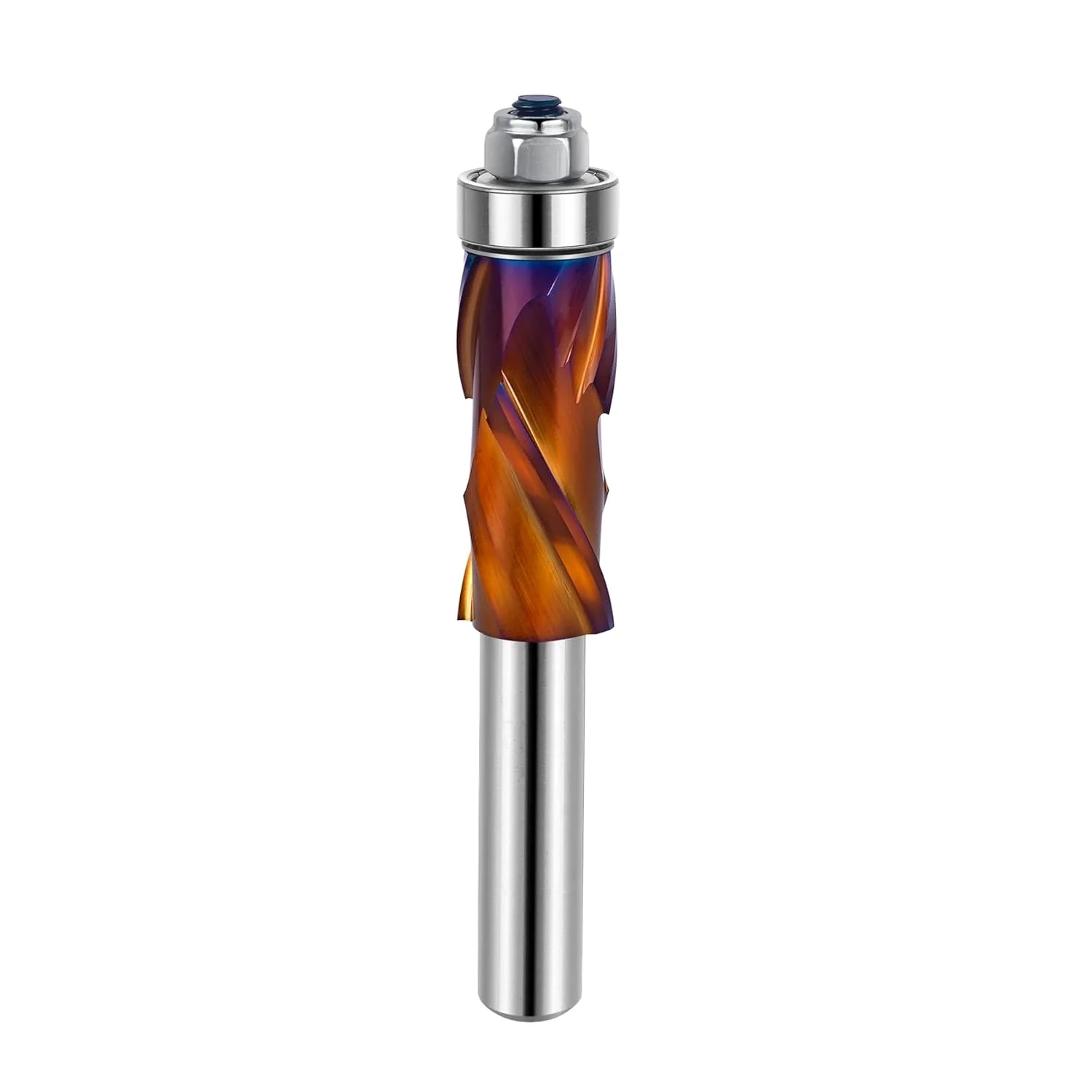 W07041_Nano-B_Coatingimage_4.webp SpeTool W07041 Nano-B Coating 1/2" Shank Up & Down Compression Flush Trim Router Bit, Extra Long Bottom Bearing Template Bit for Wood, MDF, Laminate, Particle Board, 1-3/4" Cutting Length