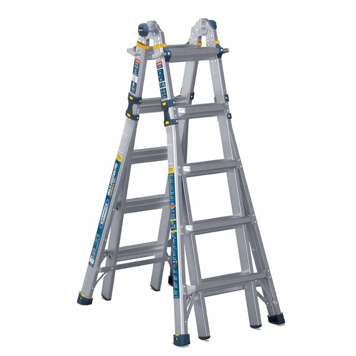 Werner-MT-22IAA_01_4a4d5a29-0d49-41bf-9661-9391c5b28264.webp Werner MT-22IAA 22FT Reach Height Multi-Position Ladder, 375LB Load Capacity 22FT Type IAA, 22' AL TEL ARTCLT LDR IAA HSMT