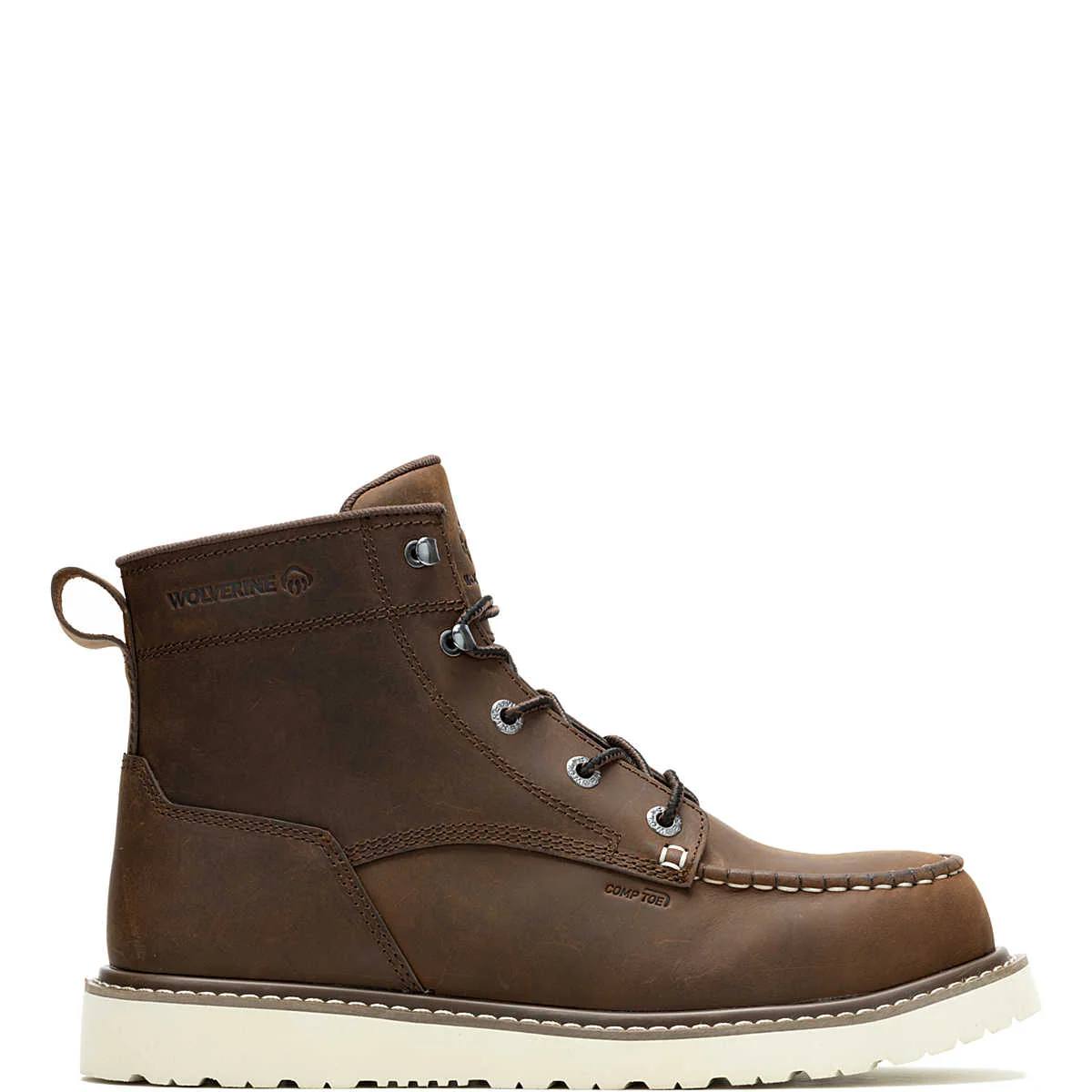 Wolverine_W241057_1200x1200.webp Wolverine W241057 Trade Wedge Unlined 6" Moc-Toe Composite-Toe Work Boot - Dark Brown