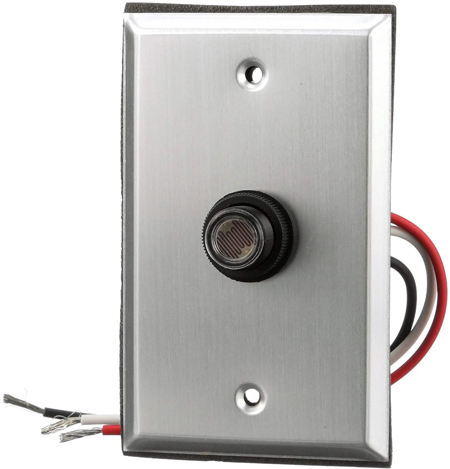 Woods 59409 59409WD Outdoor Hardwired Post Eye Light Control and Wall Plate, Metallic Finish,Silver