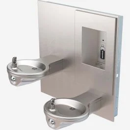 Murdock A132-VR-BF4 Oval Bowl Barrier-Free Wall Mount Bi-Level Drink Fountain with Recessed Bottle Filler
