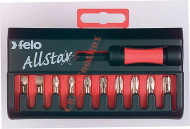 ^^FELO 53529 AllStar 10 pc Bit Set - Slotted, Phillips, Square