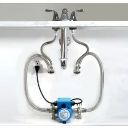 AquaMotion AMH3K-RN Stainless Steel Under Sink Recirculation System for Large Tank or Tankless Water Heating - No Timer