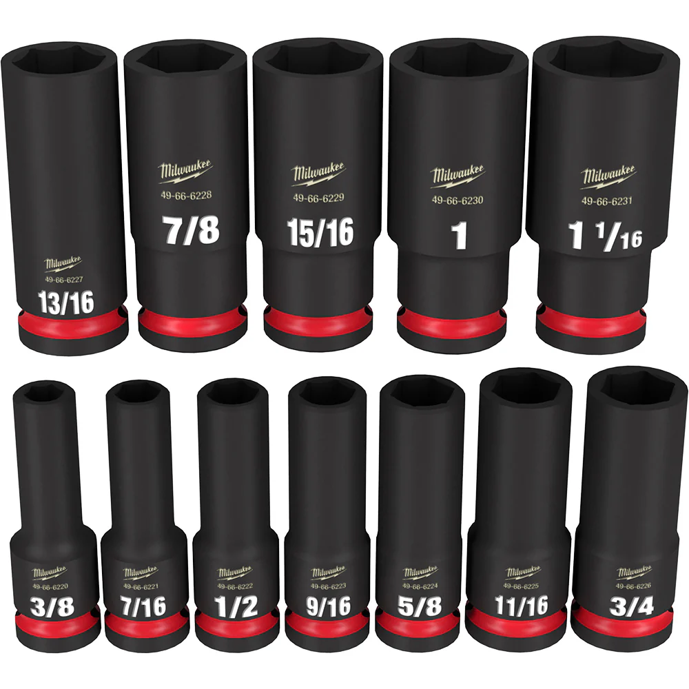 bc2df60f07a7870a3db22fa345112837f6ed883c-large_1200x1200.webp Milwaukee Shockwave Impact Duty 1/2" Drive Sae Deep 6 Point Socket Set 12Pc