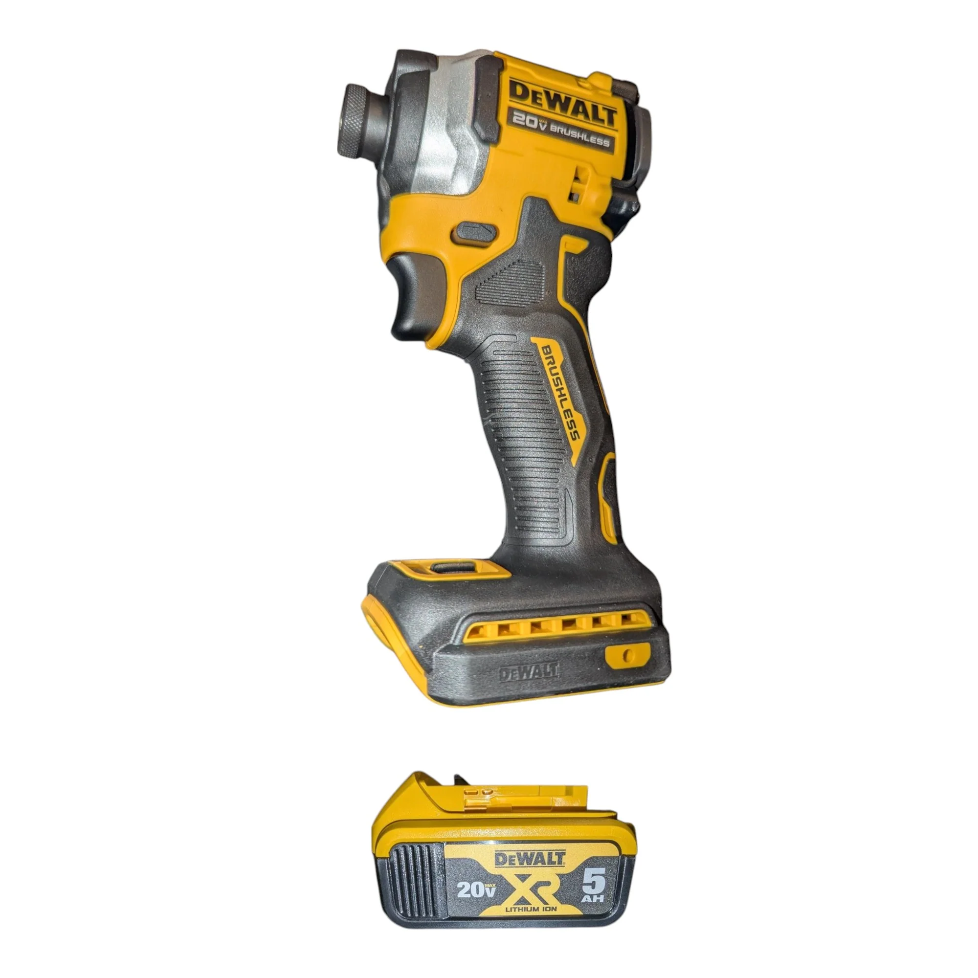 DEWALT (DCF850P1) ATOMIC 20V MAX Lithium-Ion Cordless 1/4 in. Brushless Impact Driver Kit, 5 Ah Battery, Charger, and Bag