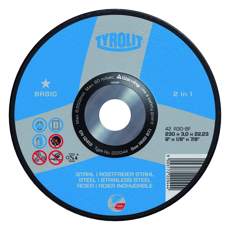 Diamond Products 4.5" x 1/4" x 5/8"-11 A30Q-Bf Basic 2 In 1 Grinding Wheels