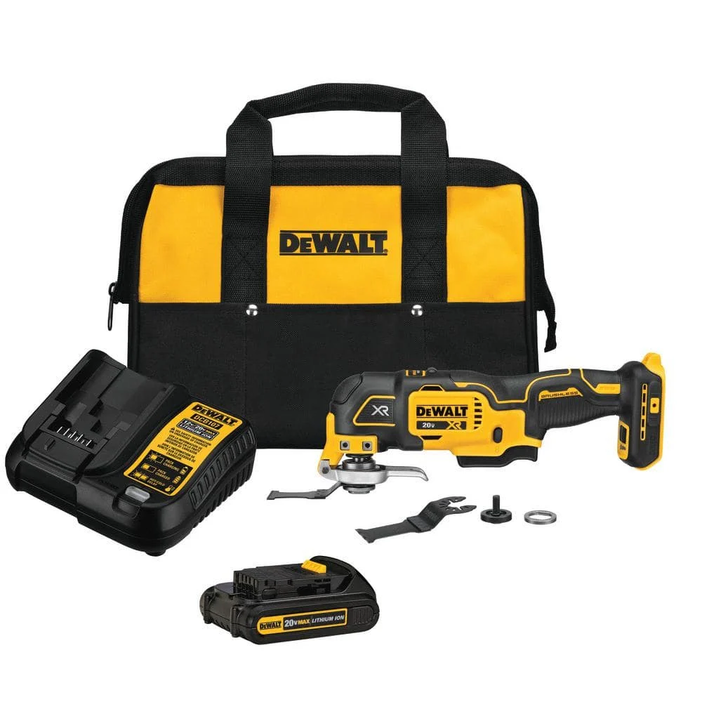 DEWALT (DCS356C1) 20V MAX XR Cordless Brushless 3-Speed Oscillating Multi Tool with (1) 20V 1.5Ah Battery and Charger