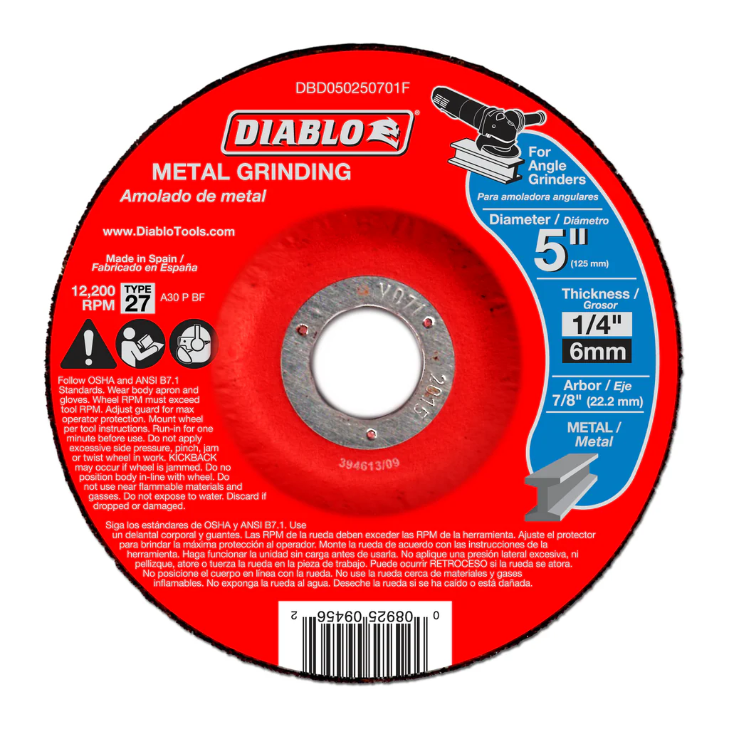 Diablo 7/8" x 5" Type 27 Metal Grinding Disc