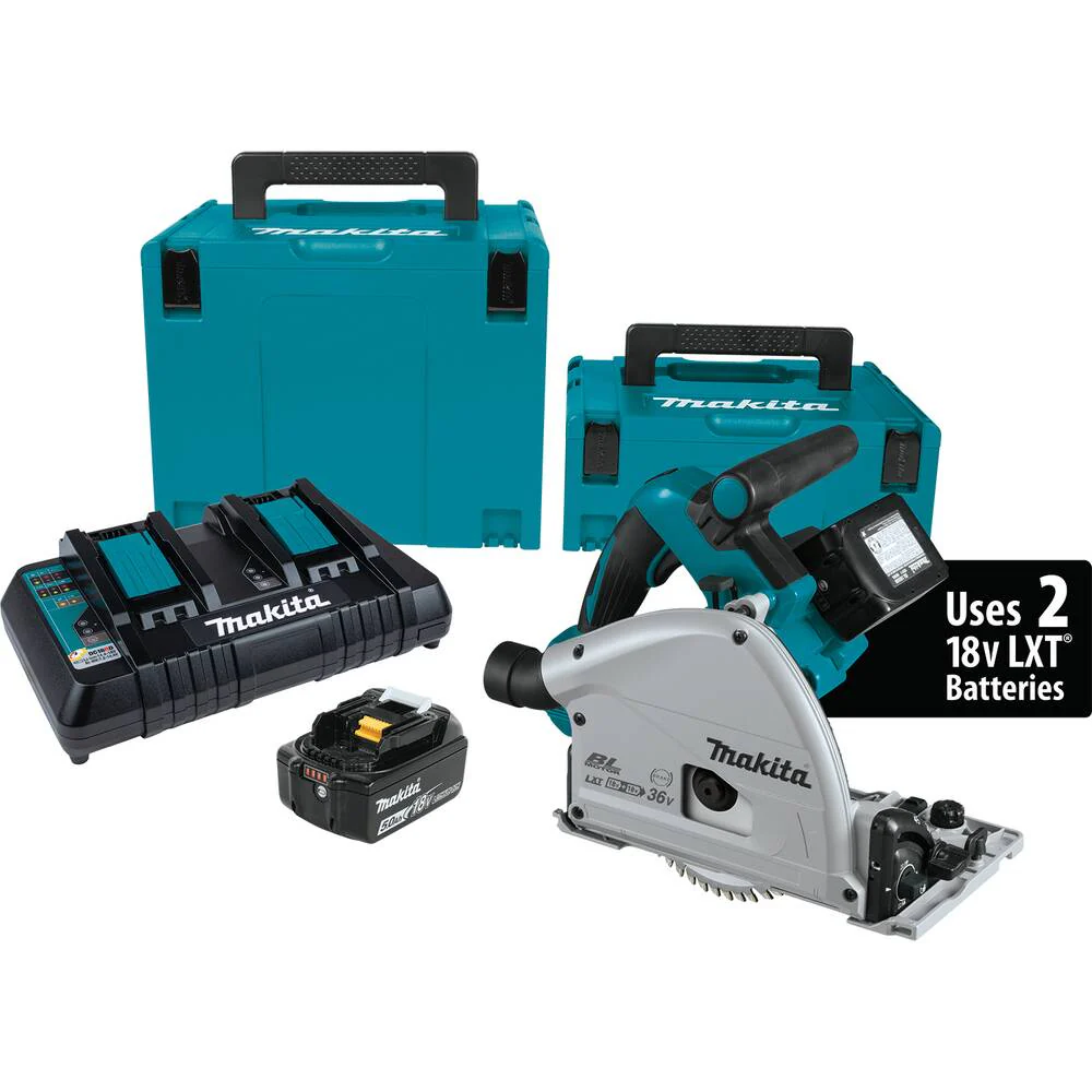 Makita XPS01PTJ 5.0Ah 18V X2 LXT Lithium-Ion (36V) Brushless Cordless 6-1/2" Plunge Circular Saw Kit