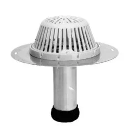 Portals Plus Aluminum Retrofit Drain with Rubber Seal & Plastic Dome